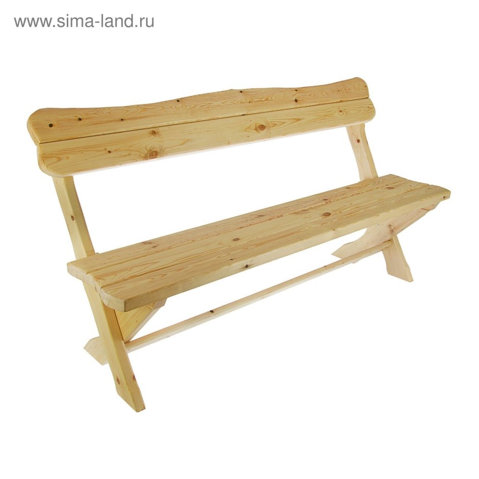 Деревенская скамья со спинкой