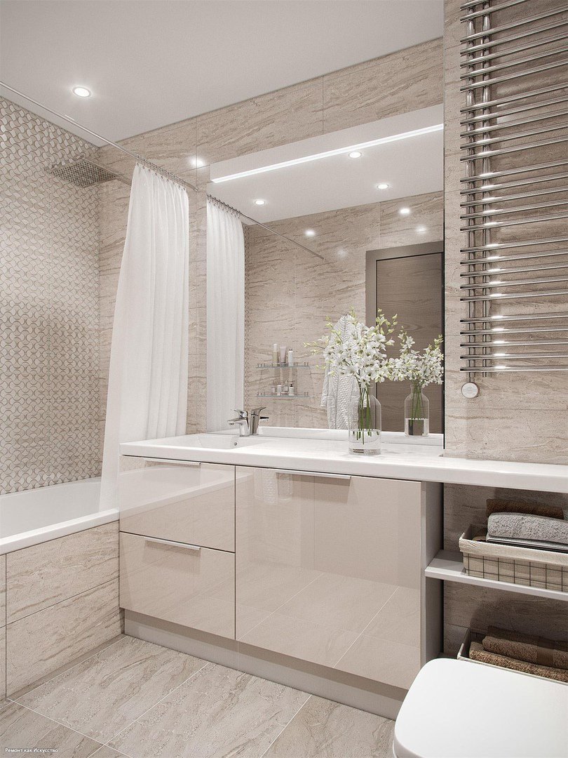 Ванная в светлых тонах