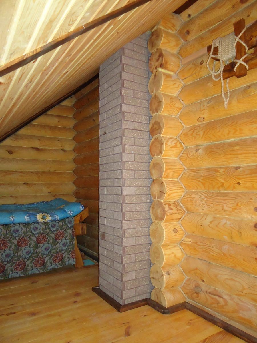 Отделка дымохода внутри дома