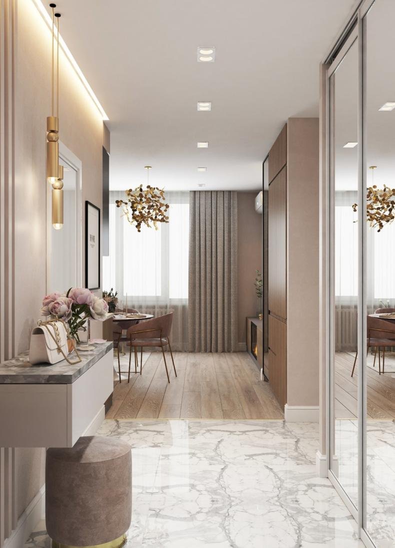 Светлая прихожая в современном стиле