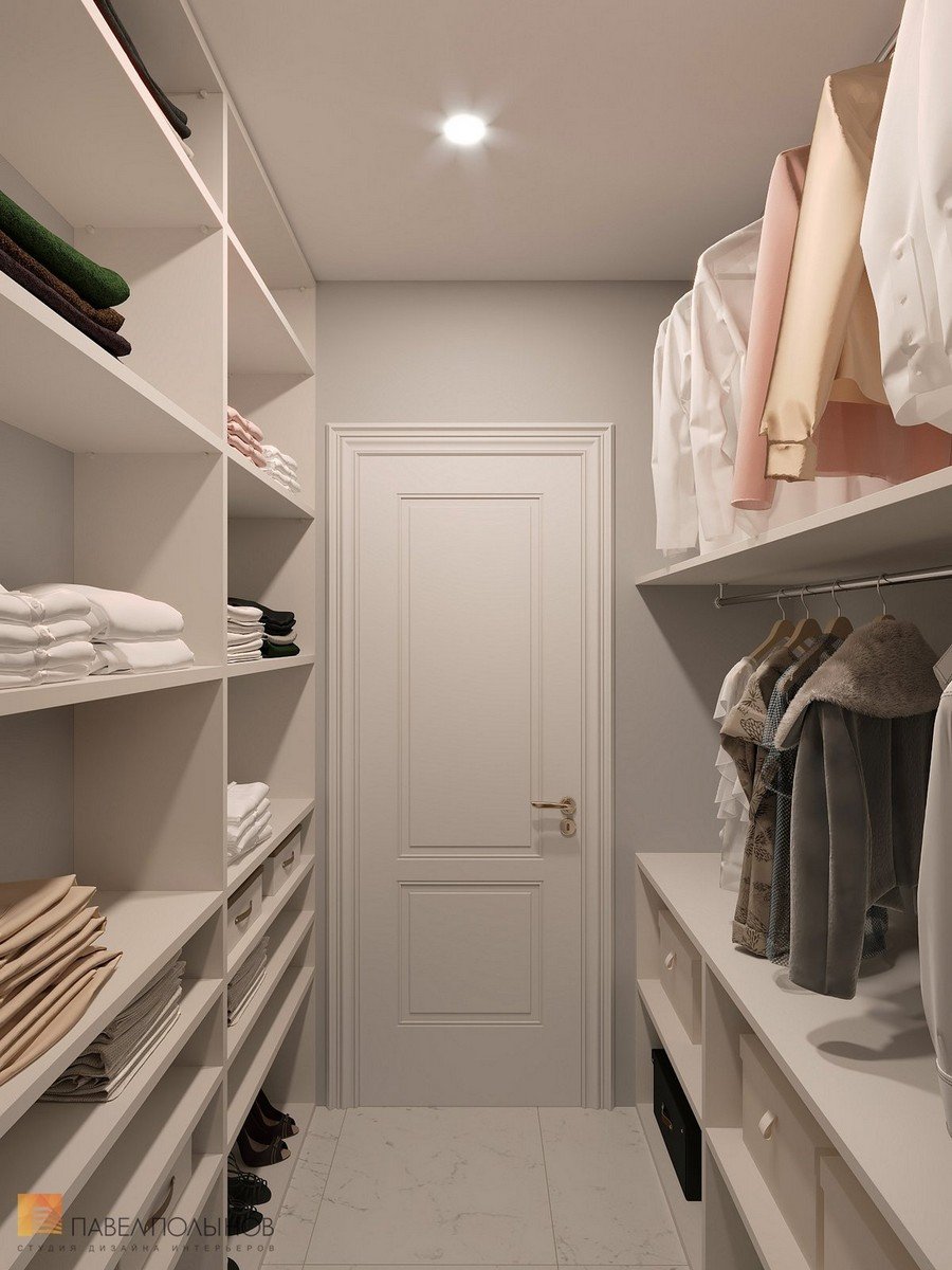 Узкие гардеробные комнаты