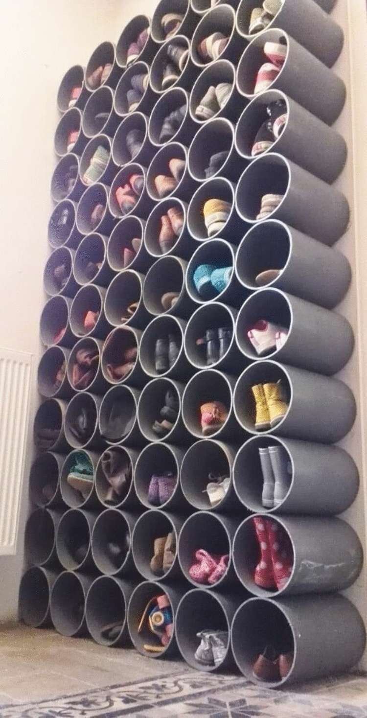 Обувница из труб ПВХ