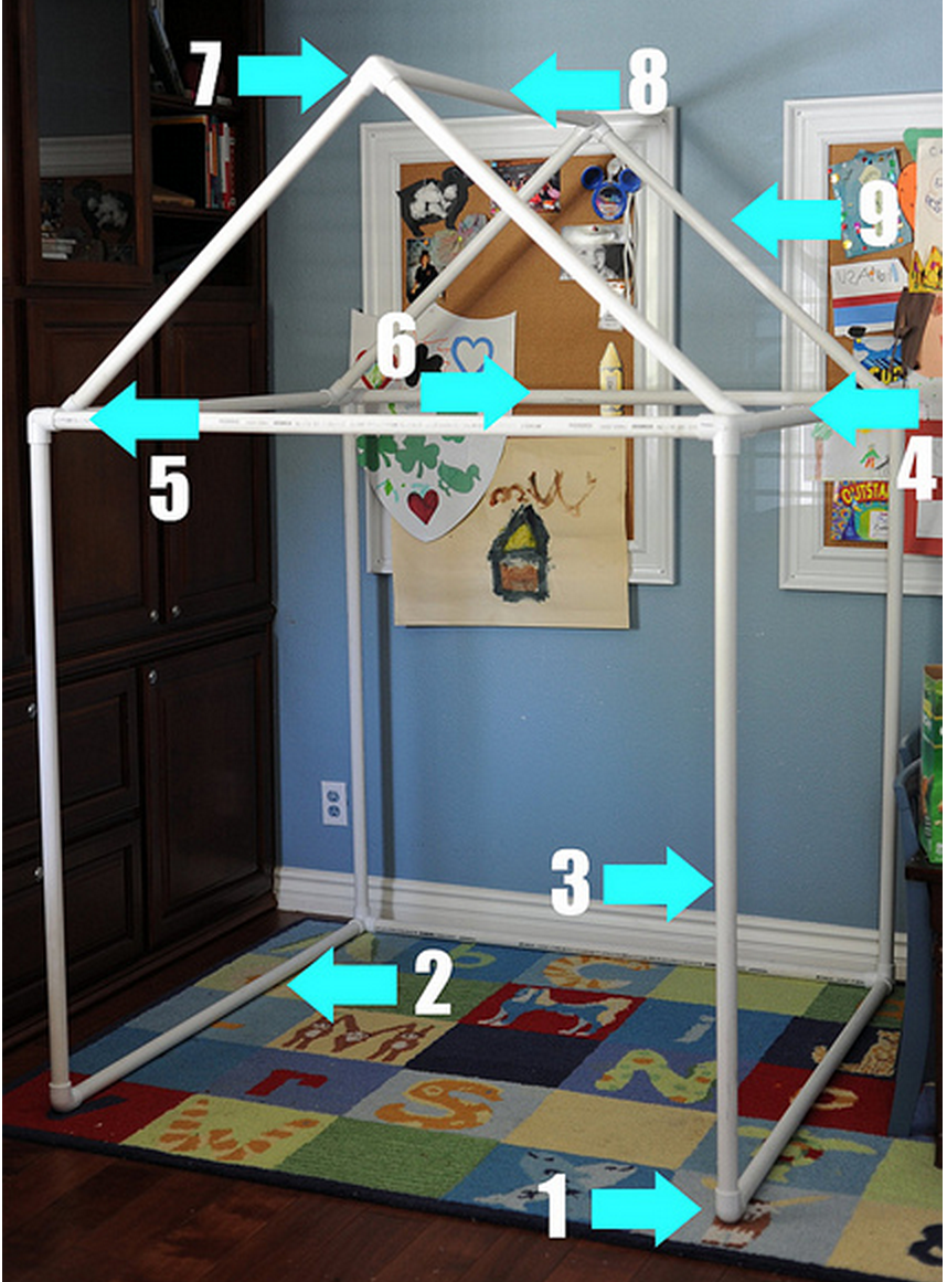 Домик из труб ПВХ для детей