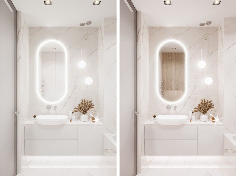 Интерьер маленькой ванной комнаты 2022