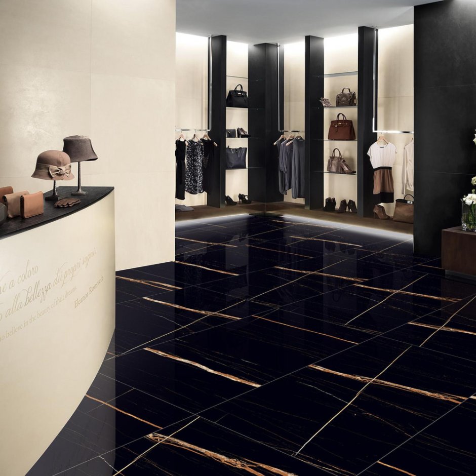 Sahara Black керамогранит черный 60x120 полированный