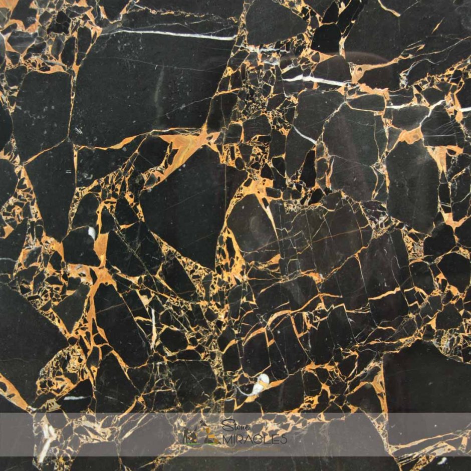 Черный мрамор с золотыми прожилками