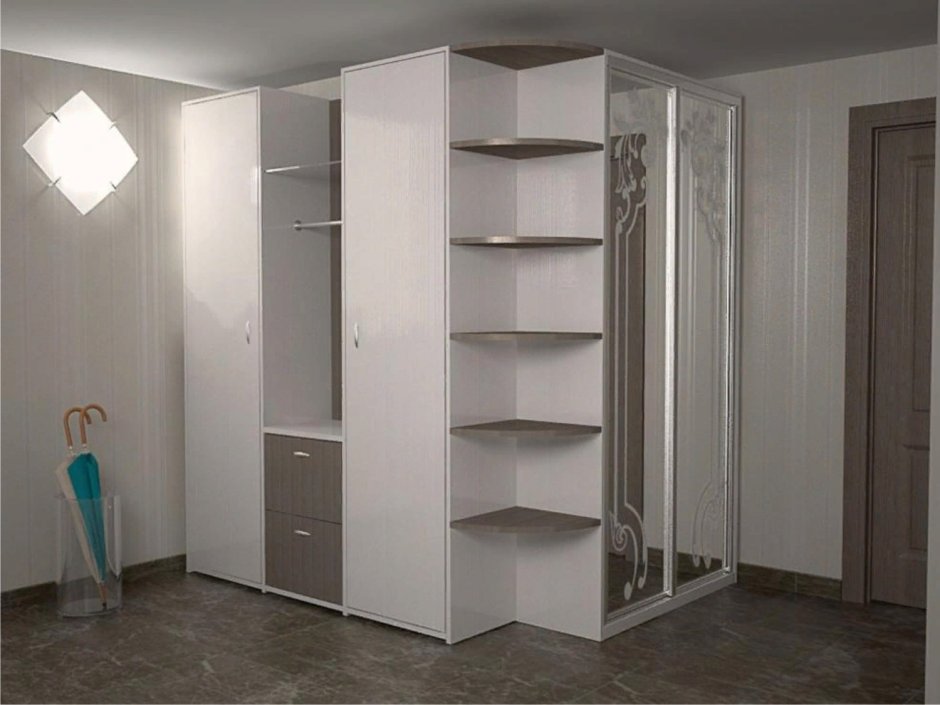 Угловые гардеробные в прихожую