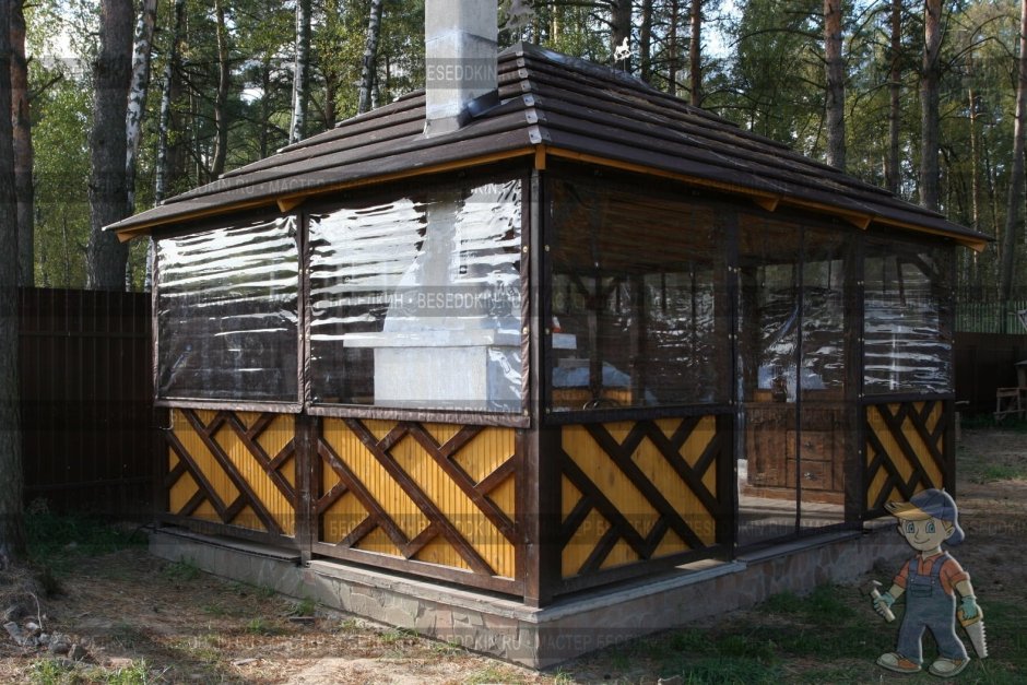 Отделка беседки снаружи