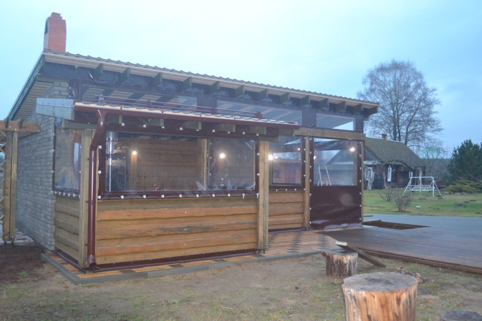 Беседки с террасой и навесом