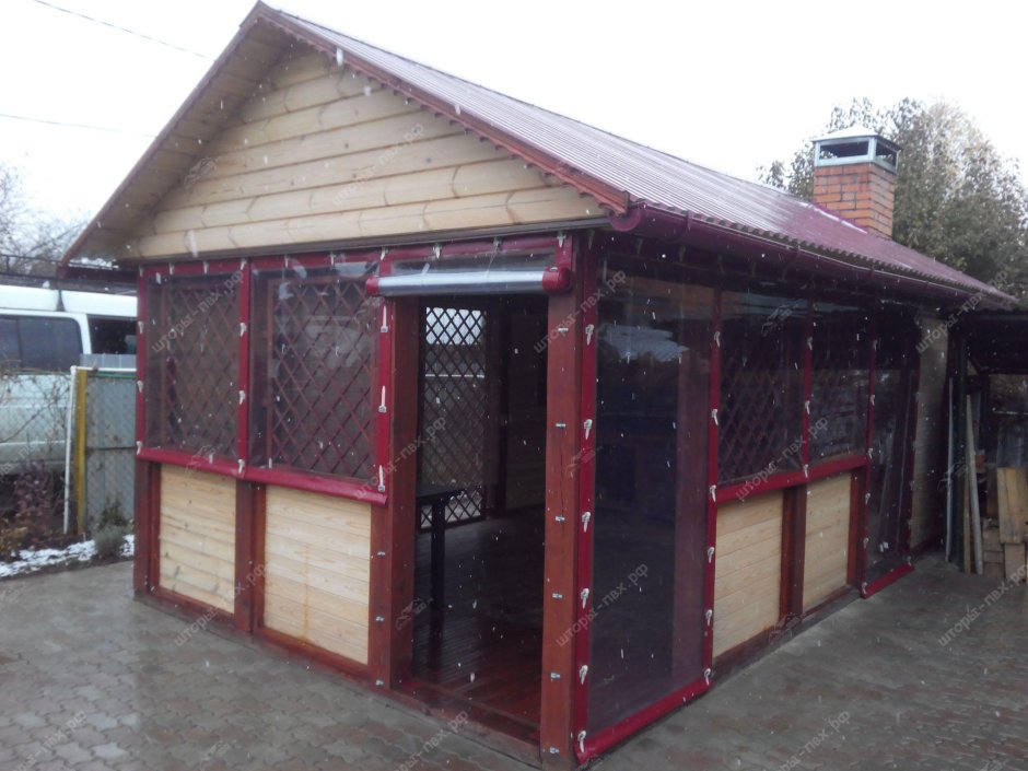 Зимняя беседка из профнастила