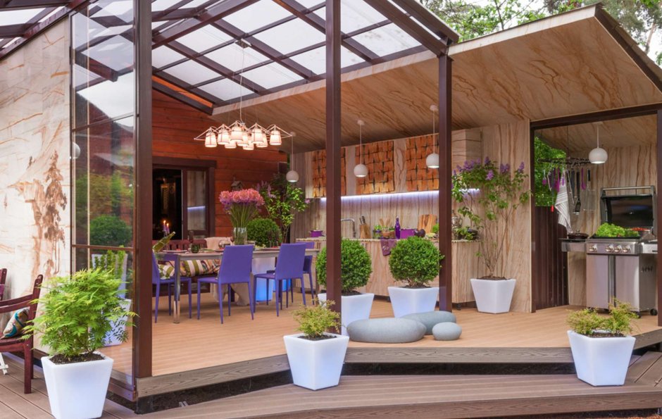 Открытая терраса пергола