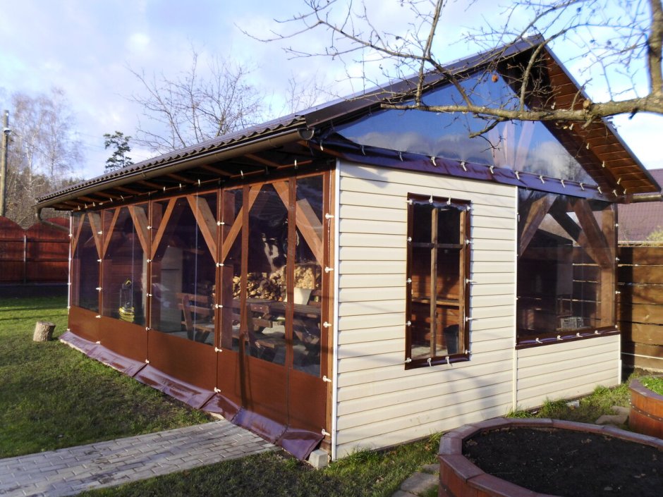 Беседка обшитая сайдингом