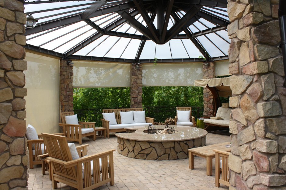 Зимний сад с барбекю