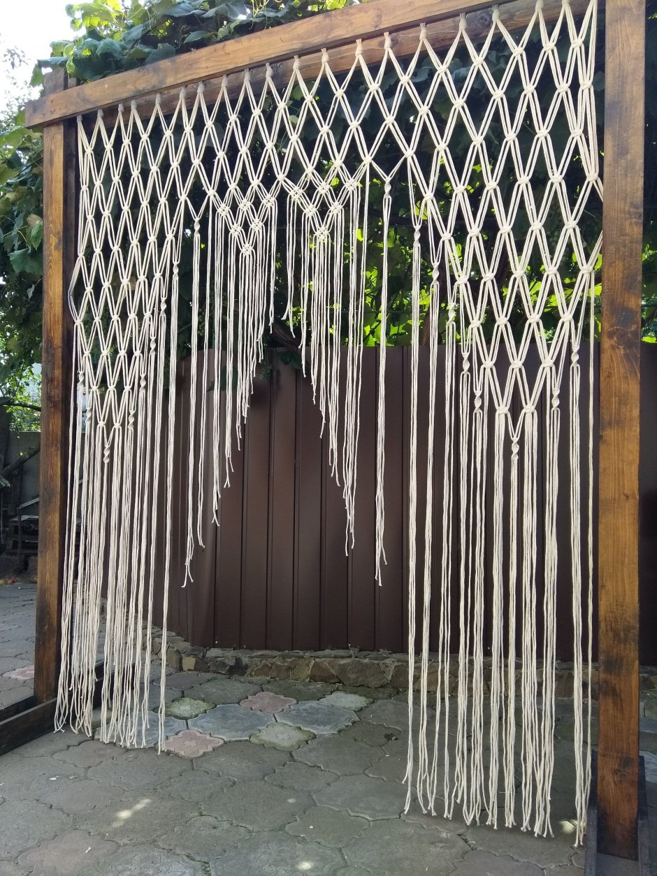 Шторы макраме для беседки