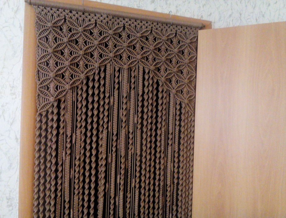 Макраме шторы на двери