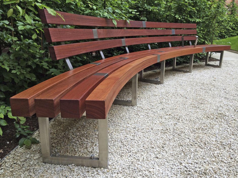 Мягкая полукруглая скамейка