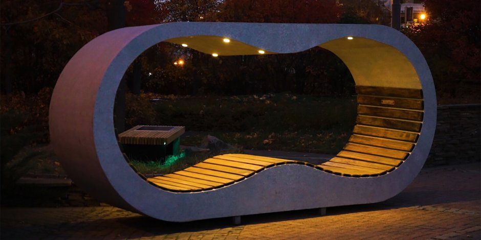 Скамейка Парковая с подсветкой