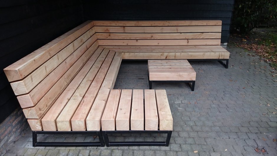 Скамейка из бруса 100х100