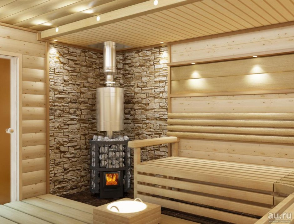 Отделка печи в парной