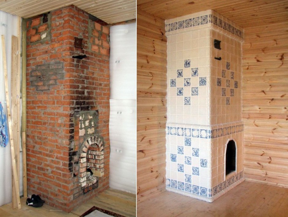 Отделка печки кафельной плиткой