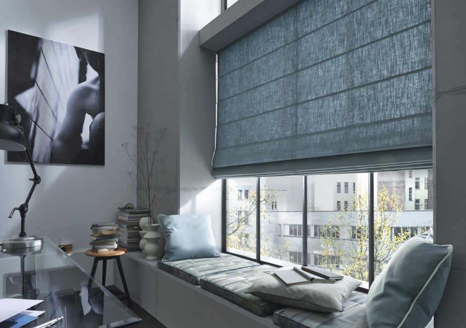 Римские шторы на широкое окно