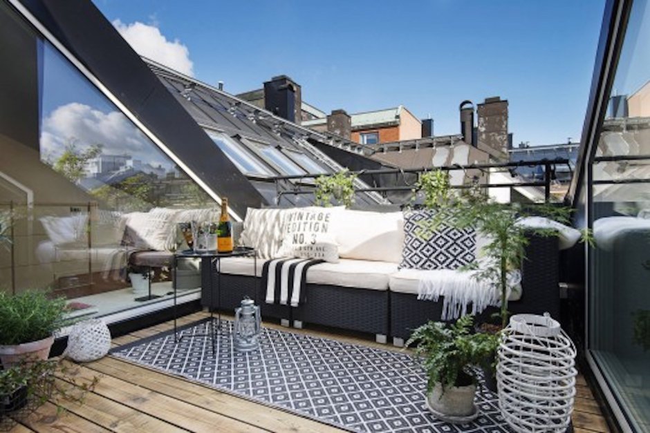 Терраса на крыше гаража