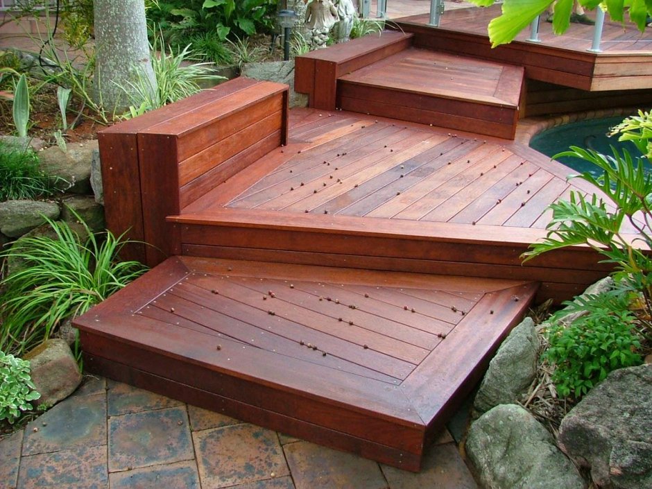 Ступени для крыльца уличные деревянные