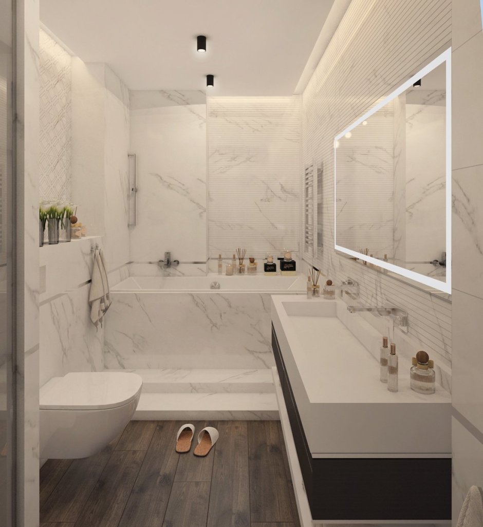 Ванна 2022 в светлых тонах