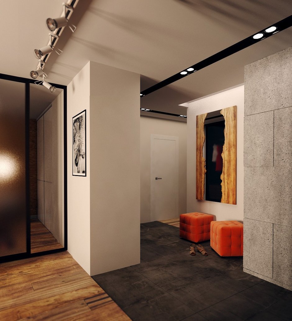 Прихожая в стиле лофт 2кв м