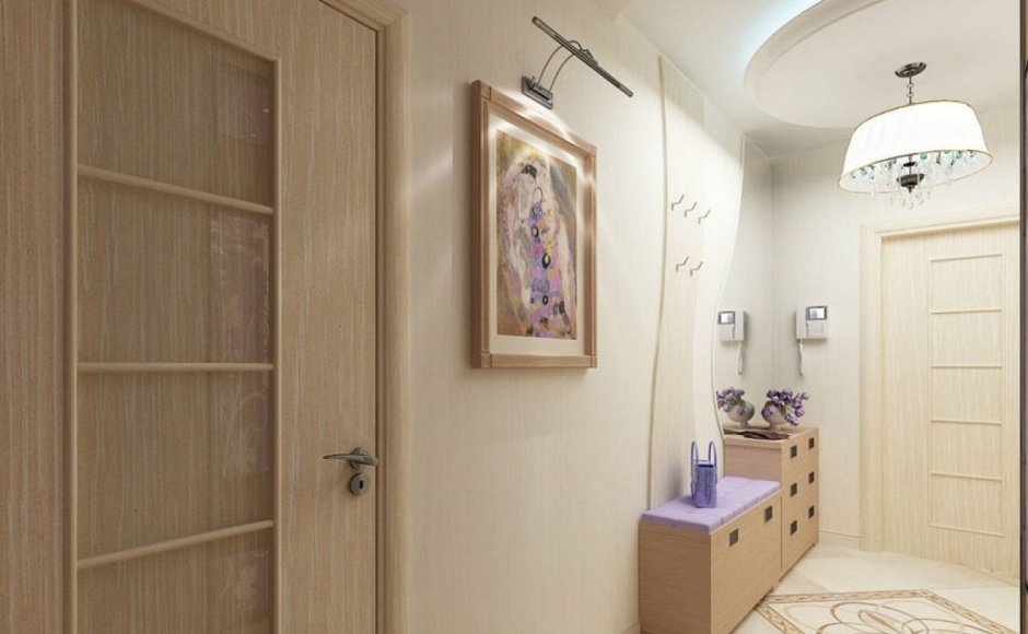 Светлые бежевые прихожие