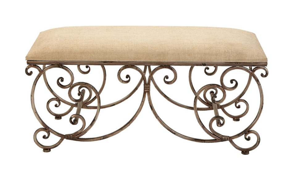 Банкетка для прихожей кованная с мягким сиденьем
