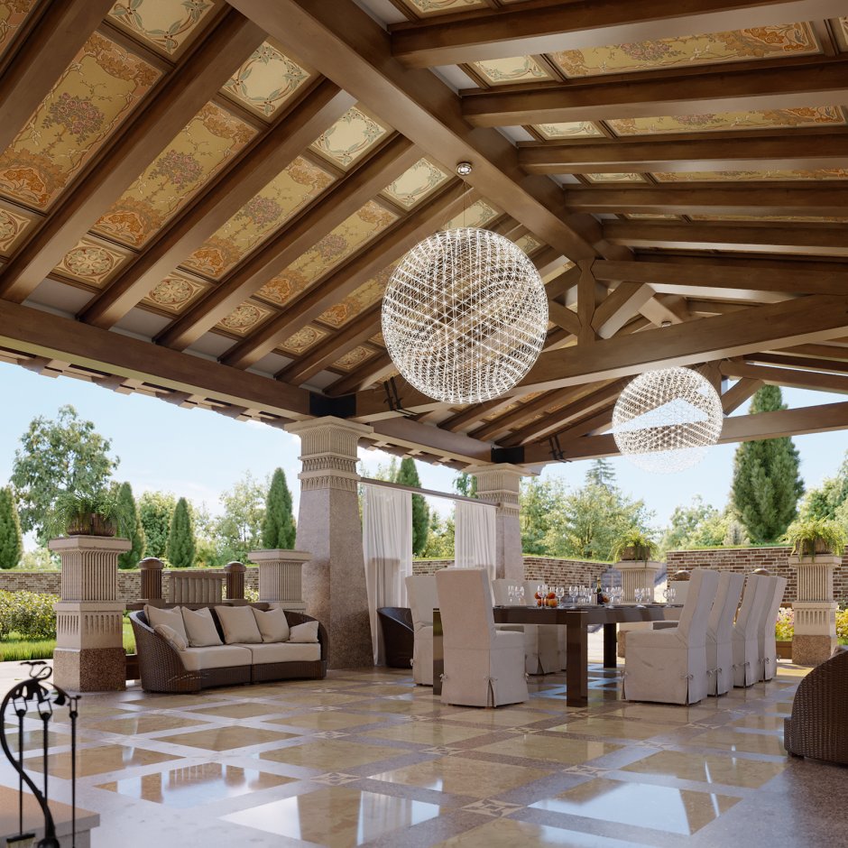 Потолок в беседке