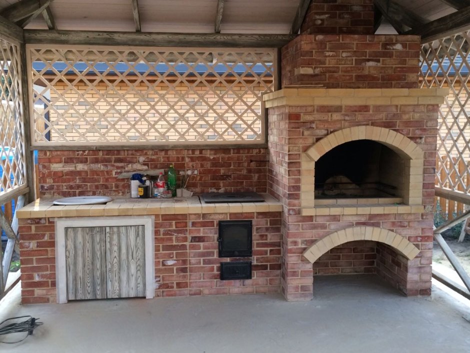 Беседка с русской печью