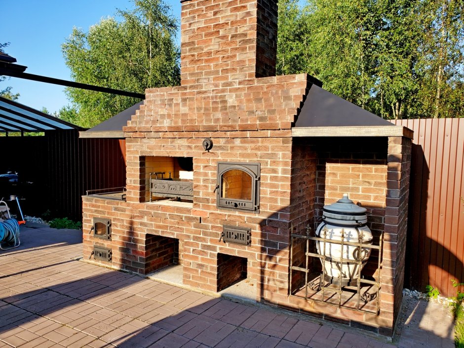 Печной комплекс с казаном мангалом и русской печью