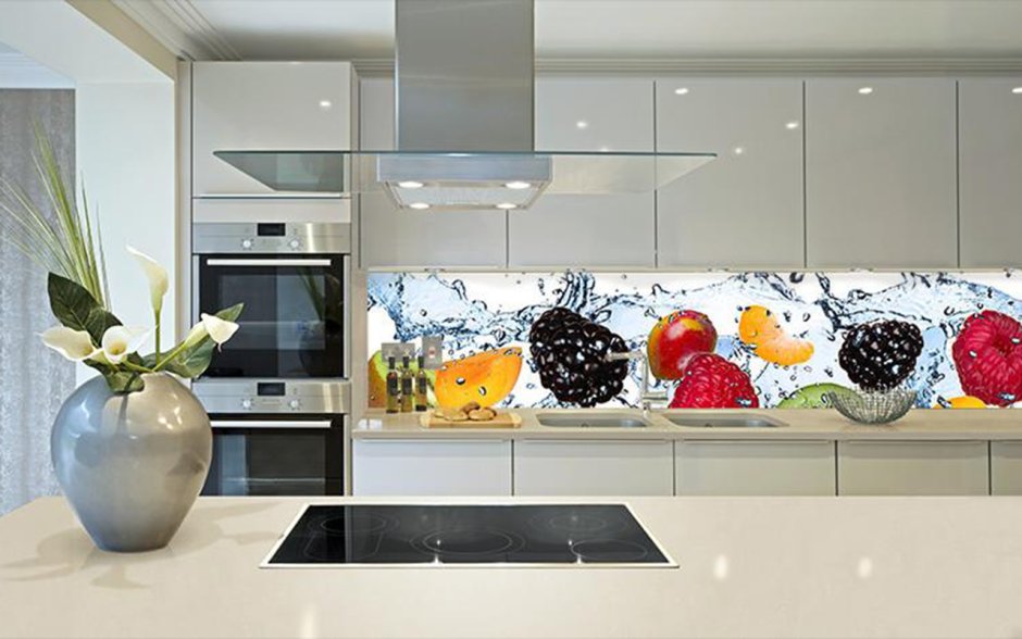 Стеклянный фартук для кухни