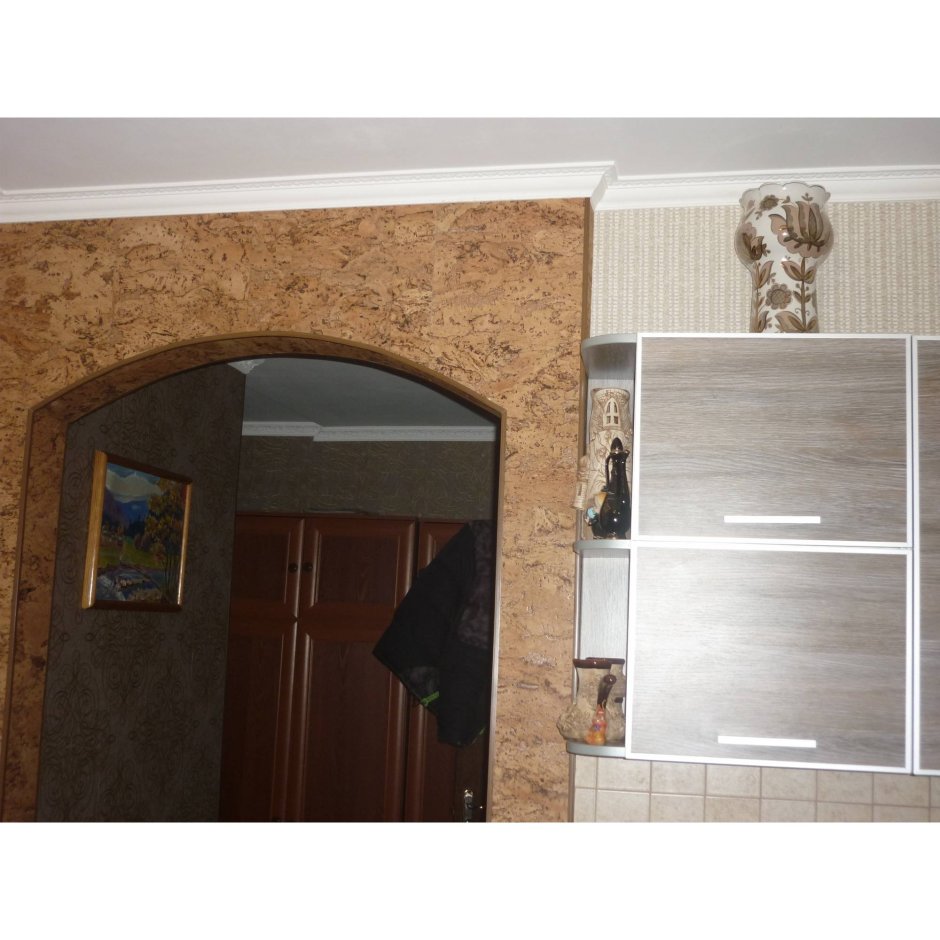 Отделка арки пробкой