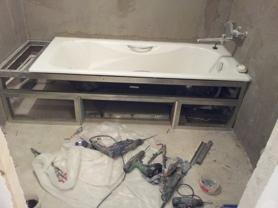 Каркас под ванну из профиля