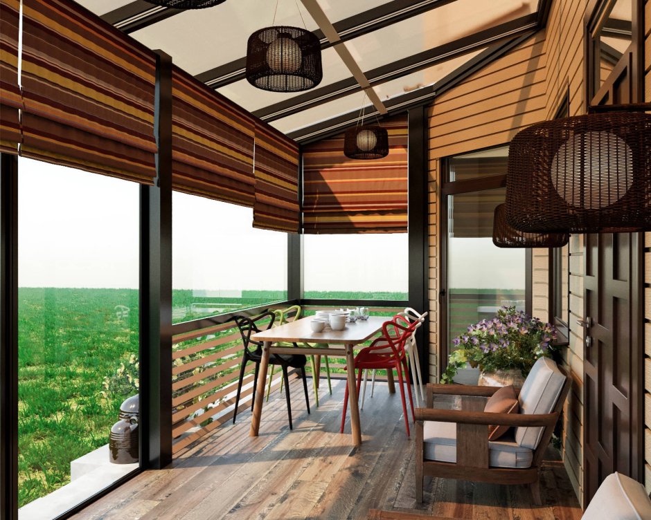Стиль лофт веранда терраса