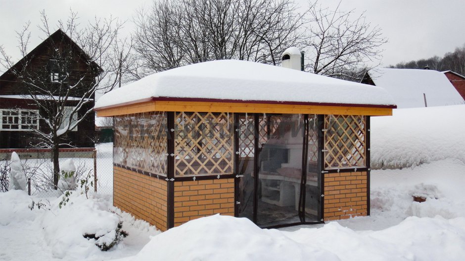 Зимняя беседка из профнастила