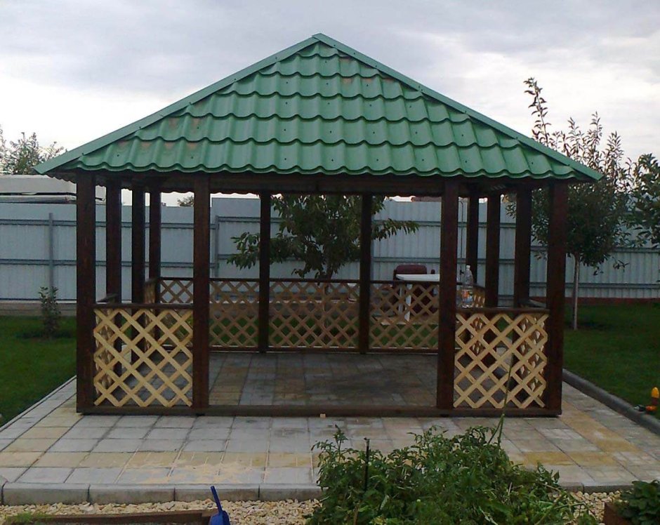 Беседка прямоугольная металлическая