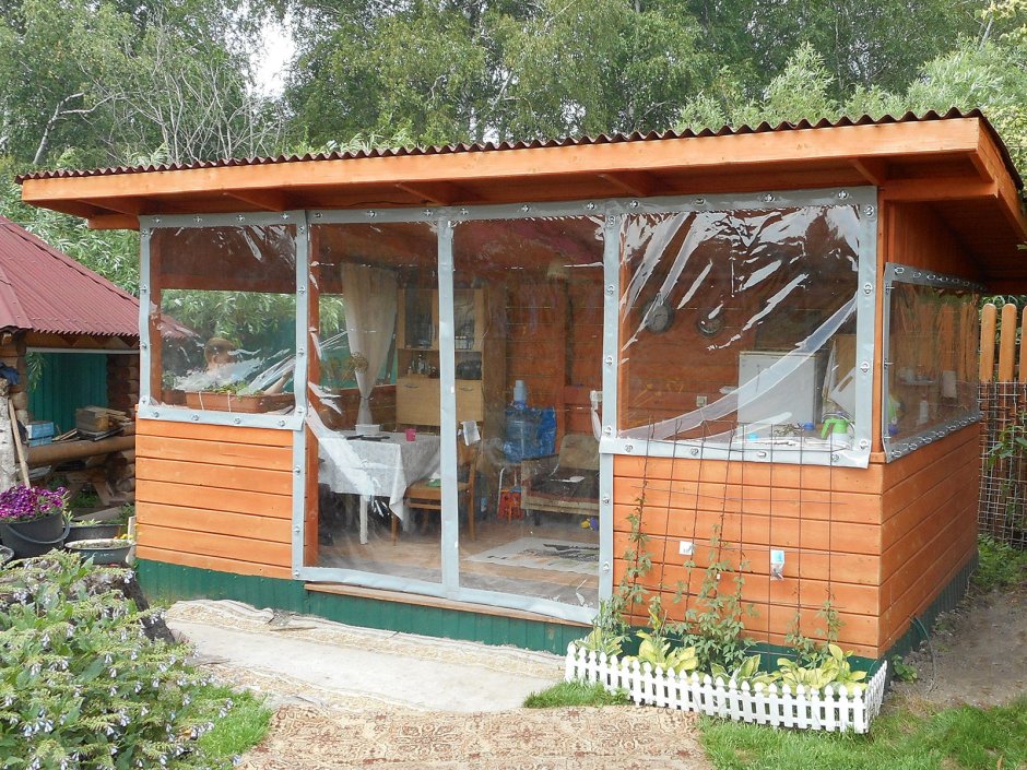 Мягкие шторы для беседки