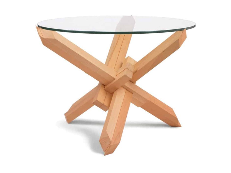 Стол журнальный деревянный на трех ножках