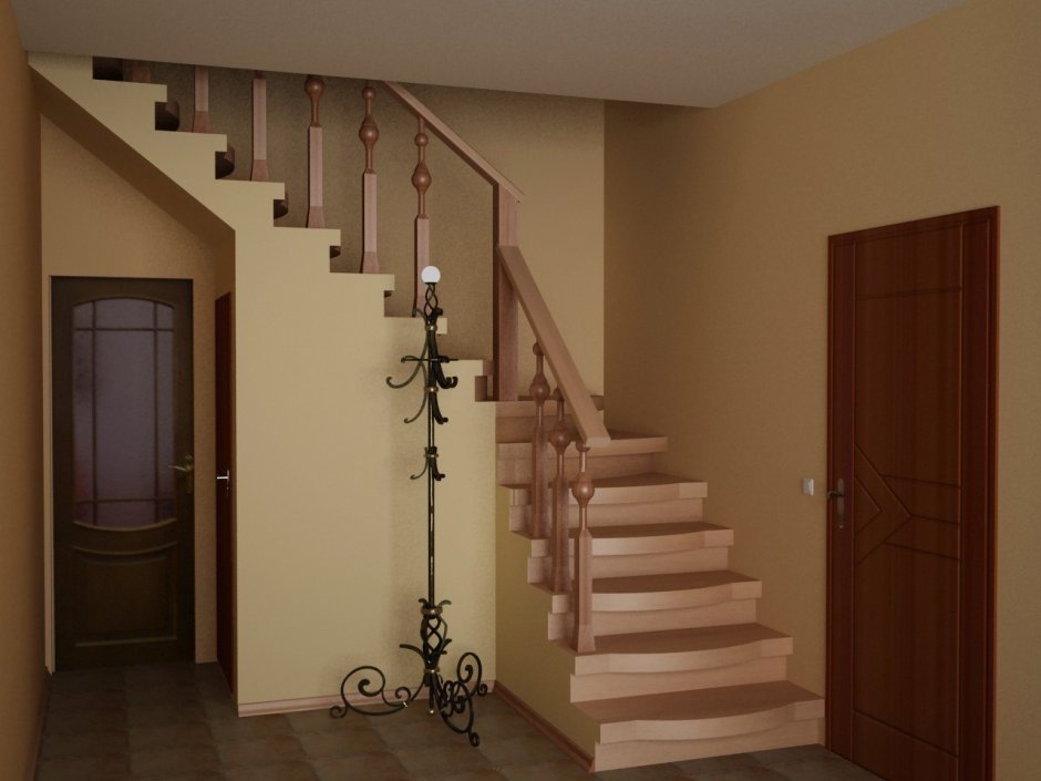 Лестница рядом с дверью