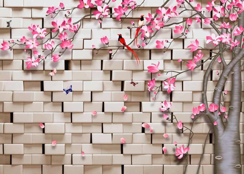 Цветы на стене