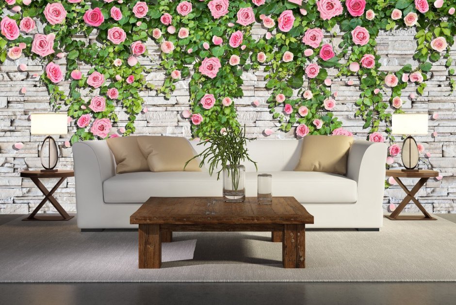 Цветы на стене