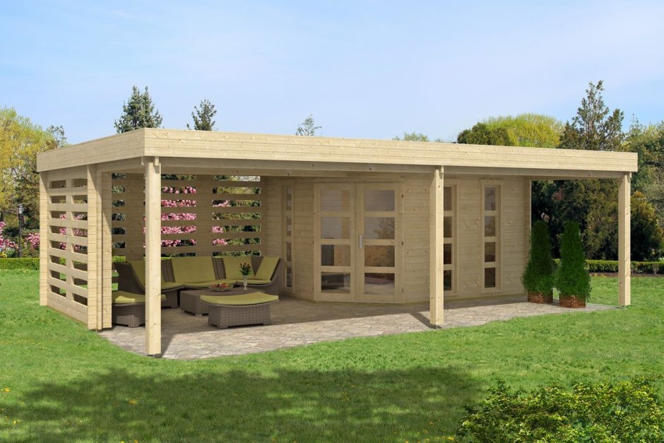 Хозблок совмещенный с беседкой