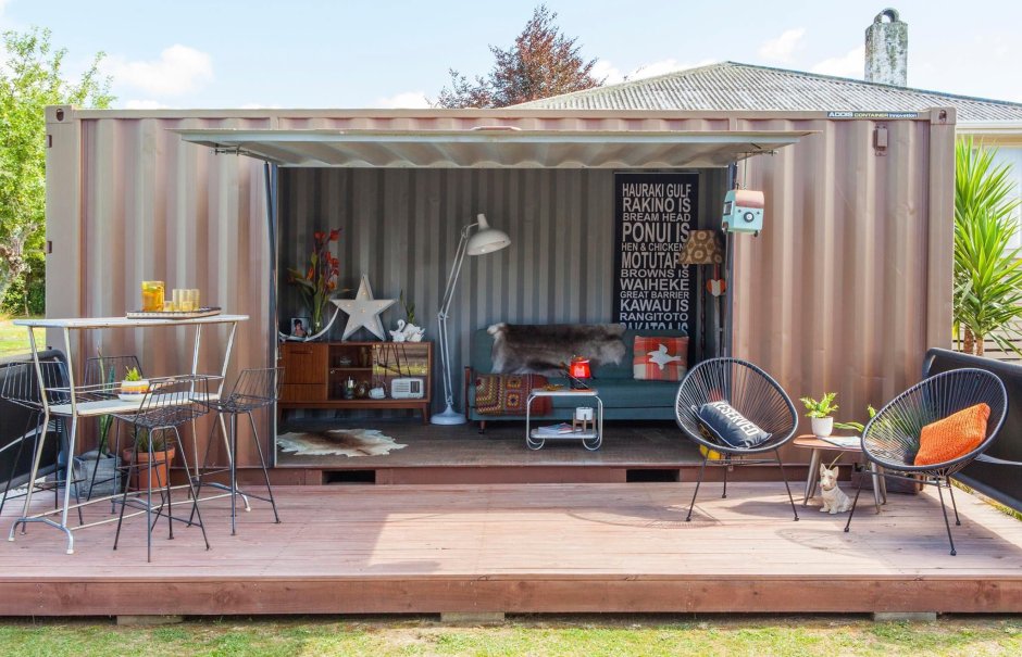 Декорирование контейнера на даче