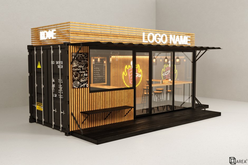 Мини кафе из контейнера