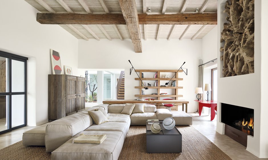 Гостиная эко в канадском стиле