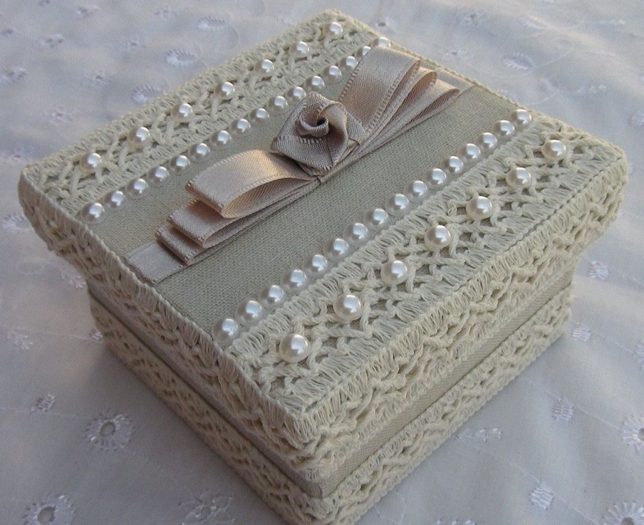 Декорирование коробки тканью